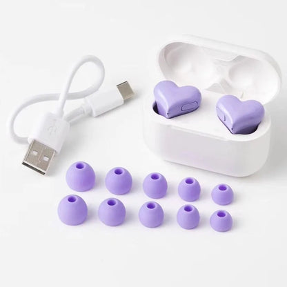 Wireless Bluetooth Heart Shaped Earphones woman Earphone Heart Earbuds