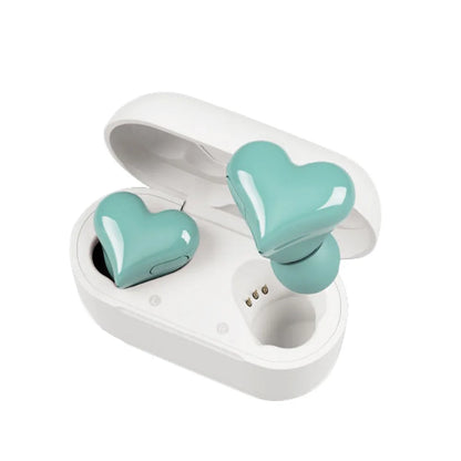 Wireless Bluetooth Heart Shaped Earphones woman Earphone Heart Earbuds