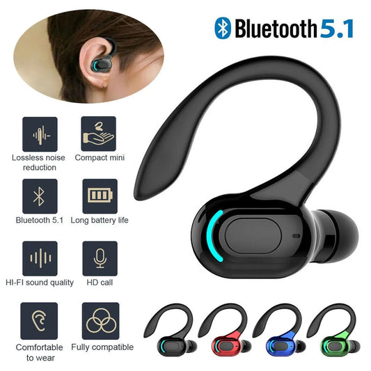 Bluetooth 5.1 Headset Wireless Earbuds Earphones Headphones Ear Hook